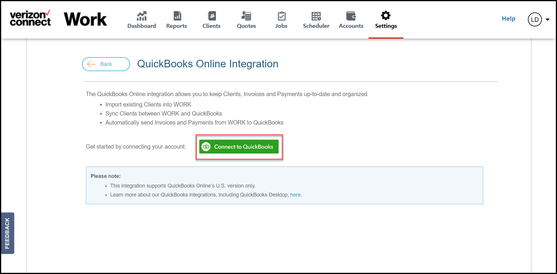 Connect  into QuickBooks Online